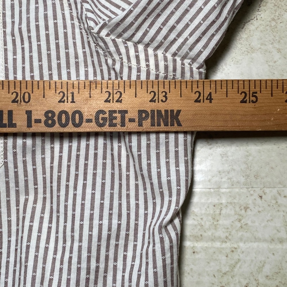 Black Brown 1826 Mens Striped Button Down Shirt XL Work Casual Office - Picture 4 of 9
